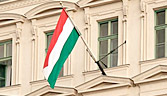 Hungarian flag flying