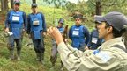 Colombian civilians receiving training in safe landmine disposal