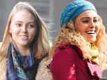 It takes a lot of work to get those Carrie curls! AnnaSophia Robb arrives on the set with her natural straight style before emerging with bouffant 