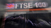 computerised display of the British FTSE 100 index