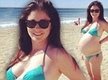 Ready to pop! Very pregnant Shiri Appleby shares a snap of baby bump in a bikini... with less than a month to her due date