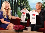 Positively blooming! Jessica Simpson discusses her surprise pregnancy on The Ellen DeGeneres show in an episode which airs on Wednesday