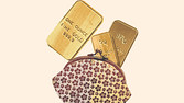 An illustration of gold bars and a coin purse