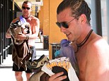 Macho, macho man: Gavin Rossdale can't wait to show off the results of his gym session as he walks around shirtless