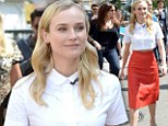 That's how to steal attention! Diane Kruger slips into eye-catching red leather skirt to sign autographs at The Host movie release