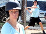 Batter up! Kendra Wilkinson unleashes her inner-tomboy for softball game with husband Hank Baskett