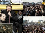 Passionate: David Hasselhoff is campaigning to preserve the Berlin Wall. He is pictured speaking to a crowd in Berlin yesterday