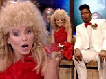 High school flashback! Kelly Ripa dons frizzy wig and a recreation of her own prom dress for Live! with Kelly and Michael