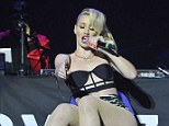 Raunchy: Iggy performed a few sexy moves from the comfort of a chair