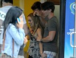 The flavour of love: Patrick Schwarzenegger was spotted with a mystery blonde in Santa Monica, California, on Wednesday