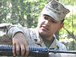 Marine gunman: Sgt. Eusebio Lopez, seen right during a training exercise, has been identified as the 25-year-old tactics instructor that took the lives of two fellow Marines on Thursday night