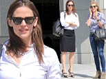 Off to a business meeting? Jennifer Garner ditches usual blue jeans and flats for pencil skirt and high heels