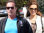 Missed connection: Arnold Schwarzenegger and Maria Shriver almost bumped into one another, on Friday