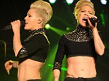 Pink flaunts her six-pack and 'pelvic V muscle' in crop-top at Madison Square Garden concert