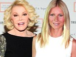 War of words: Gwyneth Paltrow pictured in Germany on Thursday and Joan Rivers, in LA on the same day 