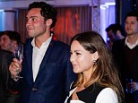 Going public: Made In Chelsea's Louise Thompson and Andy Jordan made their debut as a couple at the Jaro.com launch at London's One Marylebone on Wednesday night