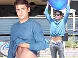 We get the message already! Zac Efron takes another opportunity to show off his amazing abs on set of frat boy film Townies