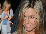Simply spect-actular: Jennifer Aniston concealed her baby blues with a pair of aviator glasses to attend a Broadway play in New York on Friday