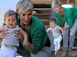 One small step for mum? Elsa Pataky attempts to teach her daughter India how to walk during lunch with grandma