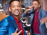Trying to stay fresh! Will Smith does an impromptu rap in a slick satin blue suit as he arrives for TV appearance 