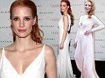 If it ain't broke: Jessica Chastain takes the plunge in a low-cut white gown after wearing similar shade to showcase stunning jewels at screening of Cleopatra