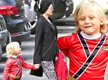 Fashion heroes: Gwen Stefani looks super stylish as she and her little Power Ranger run errands