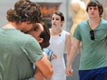 Public displays of affection! Emma Roberts and boyfriend Evan Peters turn their eyes away from art as they make out at the Met