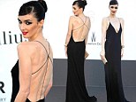 Paz Vega exposes her bony back in plunging black gown at amfAR event at Cannes