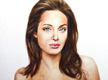 Inspiring: The painting portrays actress Angelina Jolie topless following her double mastectomy in February to lower her risk of breast cancer
