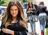 'She wants to look perfect': Khloe Kardashian flaunts her 25-pound weight loss in blue skinny jeans at sister Kim's house