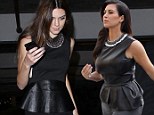 Anything Kim can do, I can do! Kendall Jenner copies her sisters leather peplum look for a night out at the movies