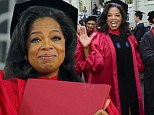 Doctor Winfrey! Oprah gets teary as she receives honorary degree from Harvard