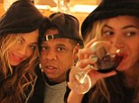 Cheers to us! Beyonce posts picture from boozy date night with husband Jay-Z... and puts an end to pregnancy rumours