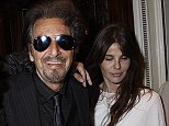 Proud: Lucila Sola looked proud of Al Pacino as she left a casino with him following his event earlier on Sunday evening