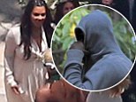 Mr. West's in the building! Undercover father Kanye DOES turn up to his girlfriend Kim Kardashian's baby shower in honour of their daughter-to-be