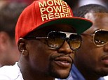Big bucks: Floyd Mayweather Jr., pictured left at a previous Miami Heat game and right boxing, reportedly put down a $5.9 million bet on Miami Heat to win last night's game and they did