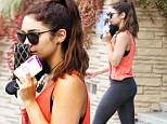 Fitness fanatic Vanessa Hudgens shows off her hard-earned physique in skintight workout leggings