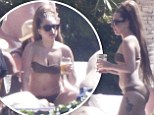 Lady Gaga drinks beer while showing off her newly trim bikini body poolside in Mexico 