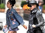 Madonna's daughter Lourdes, 16, leads the fashion pack with Eighties-style denim jacket as her mother hides her face in fedora and large sunglasses