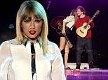 Taylor Swift shows off her long legs in tiny shorts as she's joined on stage by Ed Sheeran at the Summertime Ball