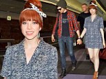 Touchy feely Carly Rae Jepsen holds hands with boyfriend Matthew Koma as she arrives in Japan sporting a VERY short mini dress