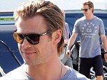 Chris Hemsworth arrived at the set of his computer hacking movie Cyber on Friday looking ready for action.