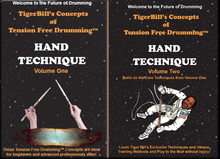 Special Discount when you buy both Volumes of TigerBill's Concepts of Tension Free Drumming Hand Technique. Learn in your own home for little more than the cost of one lesson.