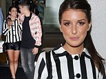 In a world of their own: Shenae Grimes and husband Josh Beech looked loved up as she steps out in stripes and shorts