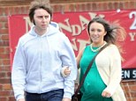 Cinema date: James Buckley celebrates his 26th birthday by taking his pregnant wife Clair to the cinema