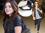 Arriving in style: Lucy Hale sported a pair of chic studded flats as she landed at LAX on Tuesday