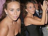 Playing the proud girlfriend: Chloe can't help but look ecstatic as she watches boyfriend Marc Anthony perform