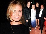 Taking a break from filming... for shoes! Cameron Diaz wears Pour La Victoire high heel sandals at Waverly Inn dinner party