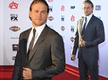  The 33-year-old British actor whizzed around Hollywood on the intimidating beast before ditching the biker guy look and slipping into a suave suit for his turn on the red carpet.
