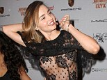 Kerr-ful! Miranda revealed a bit too much as she went bra-less beneath a black lace dress to the premiere of documentary Mademoiselle C in New York on Friday night
